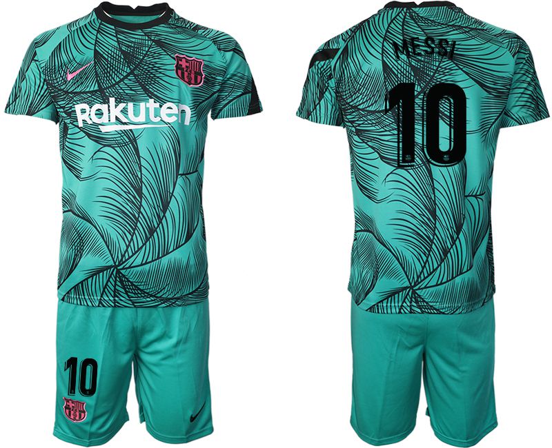 Men 2020-2021 club Barcelona green training suit #10 Soccer Jerseys->barcelona jersey->Soccer Club Jersey